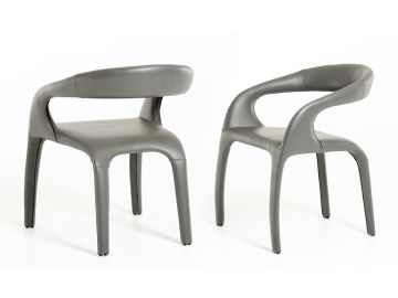 Jaden Contemporary Grey Leatherette Dining Chair