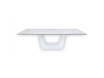 Baldwin - Modern White Ceramic Extendable Dining Table