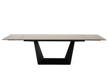 Baldwin - Modern Black Ceramic & Black Metal Extendable Dining Table