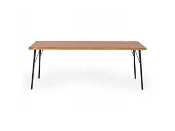 Barnum - Industrial Oak and Black Iron Live Edge Dining Table