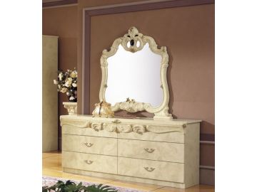 Barocco Traditional Glossy Ivory Double Dresser