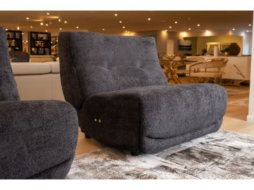 Basil - Modern Black Fabric Large Electric Recliner Chair