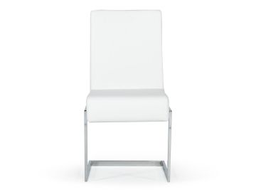 Batavia - Modern White & Stainless Steel Dining Chair (Set of 2)