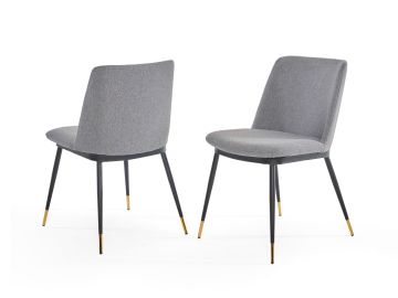 Batson Modern Grey Fabric Dining Chair (Set of 2)