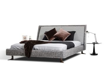 Modrest Clooney  Modern Grey Fabric Queen Platform Bed