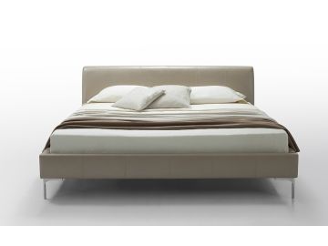 Modern Beige Eco-Leather Bed