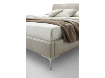 Modern Beige Eco-Leather Bed