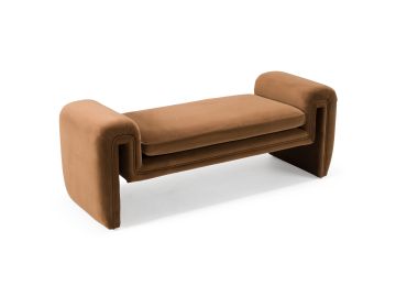 Bentley - Modern Brown Velvet Bench