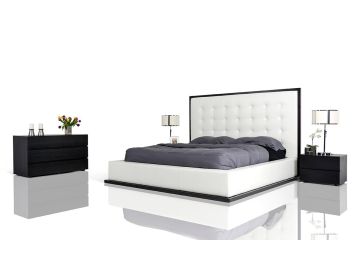Beth Modern Wenge with White Leatherette Bed