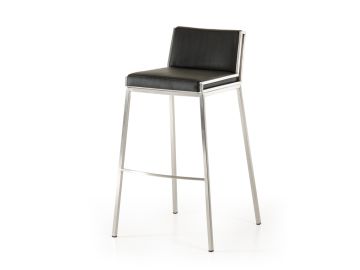Bailey Mid-Century Black & Walnut Bar Stool