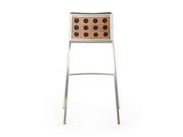 Bailey Mid-Century Black & Walnut Bar Stool