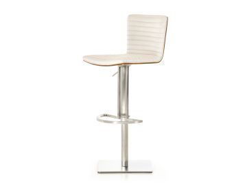 Dawn Mid-Century White & Walnut Bar Stool