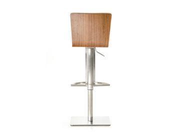 Dawn Mid-Century White & Walnut Bar Stool