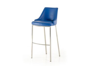 Jayce Modern Blue Leatherette Bar Stool