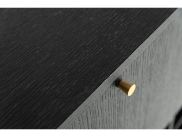 Billy Modern Black Oak & Gold Tall Buffet