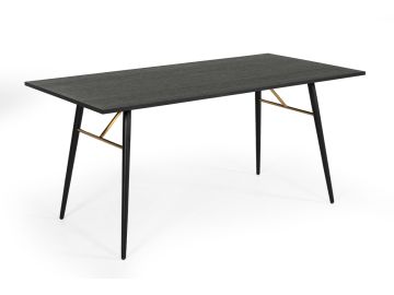 Billy Modern Black Oak & Gold Dining Table