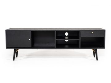 Billy Modern Black Oak & Gold TV Stand