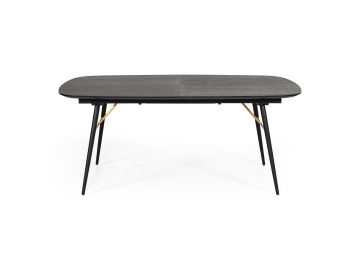 Billy Modern Black Oak & Gold Extendable Dining Table