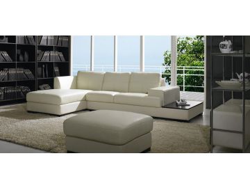 BO 3893 Contemporary Low Profile Leather Sectional Sofa