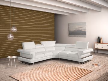 Lamod Italia  Bolero Modern White Italian Leather Sectional Sofa