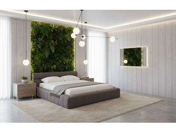 Tyree - Modern Tufted Grey Fabric Bed