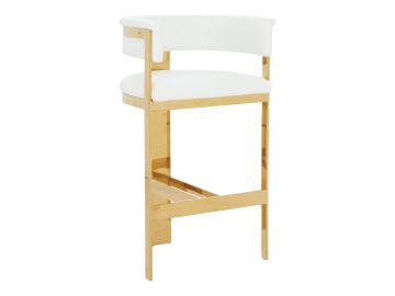 Boswell - Modern White + Gold Barstool