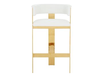 Boswell - Modern White + Gold Barstool