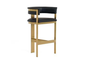 Boswell - Modern Black + Matte Gold Barstool