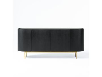 Bowie - Mid-Century Modern Black Oak + Brass Buffet