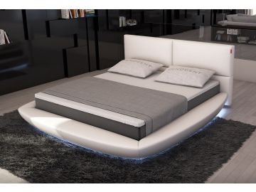 Sferico Modern Eco-Leather Bed w/ LED Lights