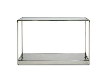 Braxton - Contemporary Clear Wave Glass Console Table