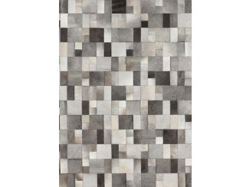 Brilliant Grey Leather Rug
