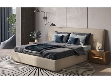 Brittany - Modern Beige Fabric Bed