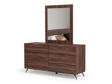 Brooklyn Italian Modern Walnut Mirror