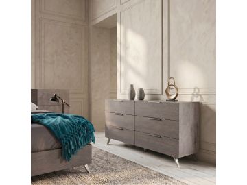 Bronx Italian Modern Faux Concrete & Grey Dresser