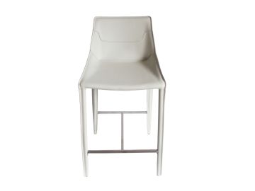 Halo - Modern Ivory Saddle Leather Counter Stool