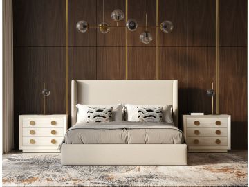 Byrne - Modern Beige Fabric Bed