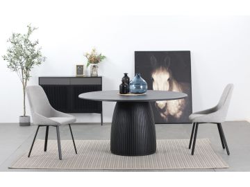 Gillette Modern Gray Fabric Dining Chair Set of 2