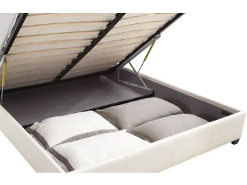 C620B Modern White & Black Bonded Leather Bed