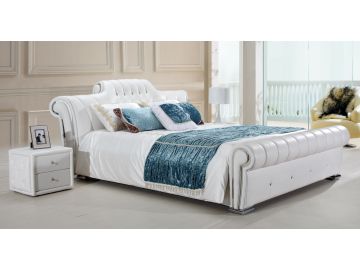 C653 Modern White Bonded Leather Bed