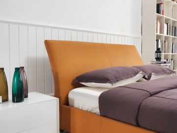 C664 Modern Orange Bonded Leather Bed
