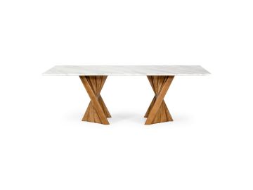 Cadence - Modern Walnut & Marble Dining Table