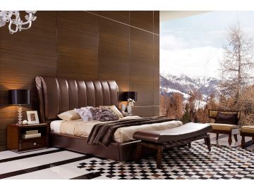 Temptation Caesar Italian Classical Design Leather Platform King Bed