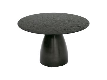 Calexico - Contemporary Black Wave Glass Round Dining Table