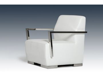 Calico Modern White Leatherette Accent Chair