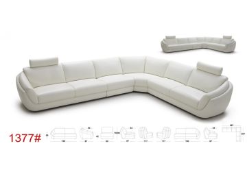Calla Modern White Leather Sectional Sofa