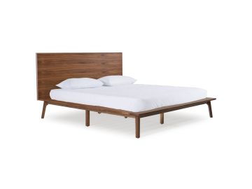 Carmen Mid-Century Modern Walnut Bed