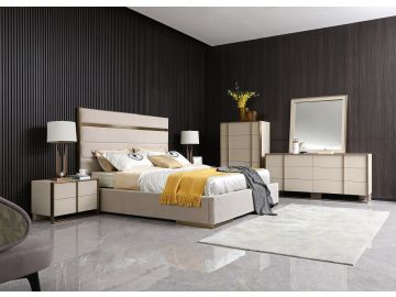 Cartier - Modern Beige Shagreen and Brushed Brass Chest
