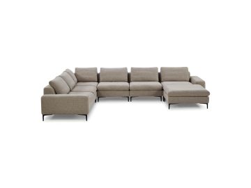 Cascade - Modern Beige Fabric U Shaped Sectional Sofa