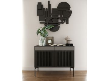 Casper Modern Mid Century Black Oak Buffet